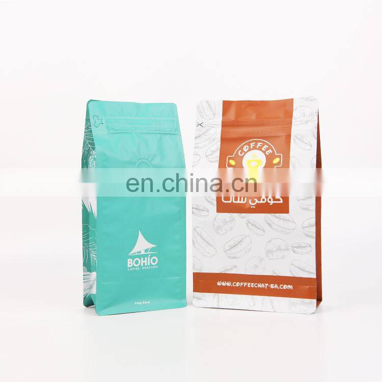 Eco-friendly wholesale side gusset custom printing aluminum foil coffee bag one way valve side gusset packaging pouches