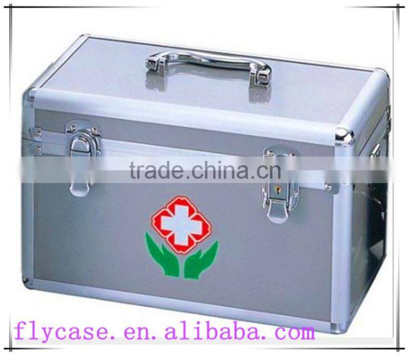 hot sales empty first aid box for emergency & factory & office purpose medical kit(silver)