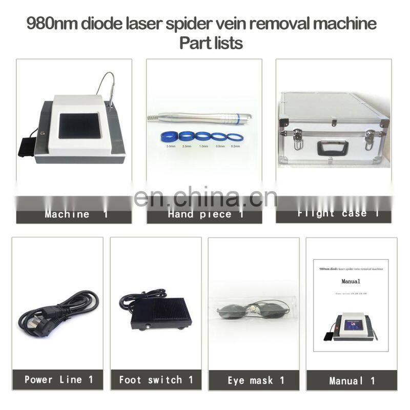 High Quality Multifunction 980nm Diode Laser Vascular Clearance Blood Spider Vein Removal Machine