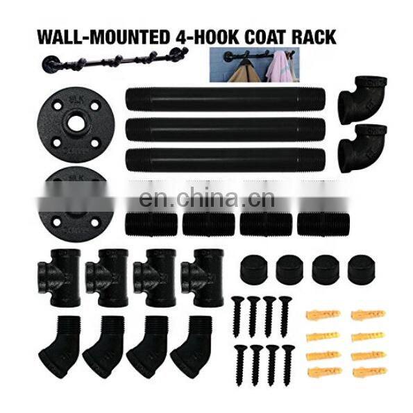 Heavy Duty Wall Mounted Metal Industrial Pipe Coat Rack