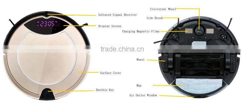 2016 new arrival Robot Vacuum Cleaner dry and wet anti falling robot factory