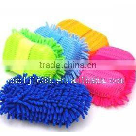 Factory Direct most worth buying microfiber small chenille car cleaning gloves & blocks