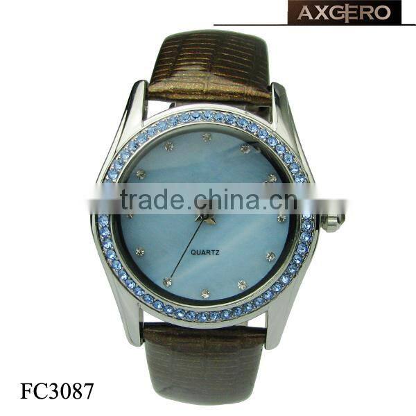 stock leather best Japan quartz crystal female watch women