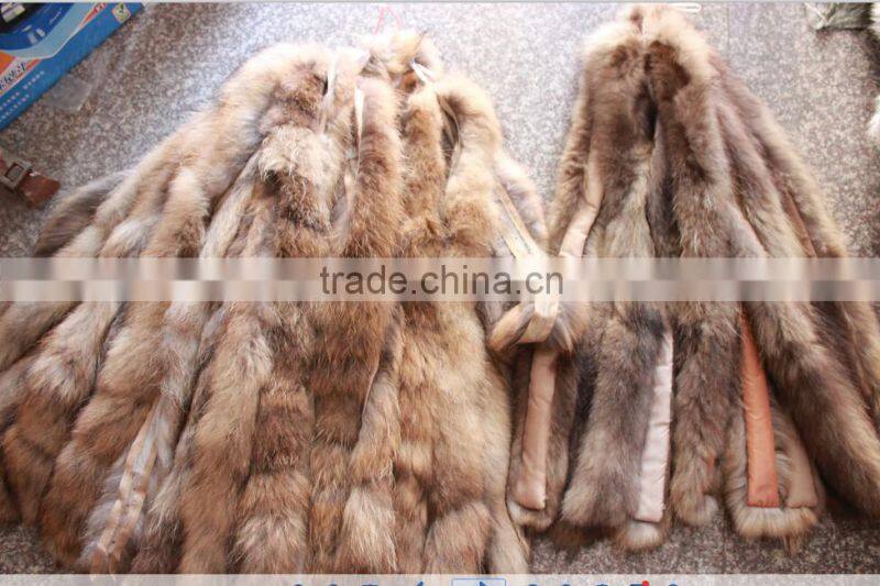 Dark natural Color real raccooN Fur collar for Hood OF coats DIy material