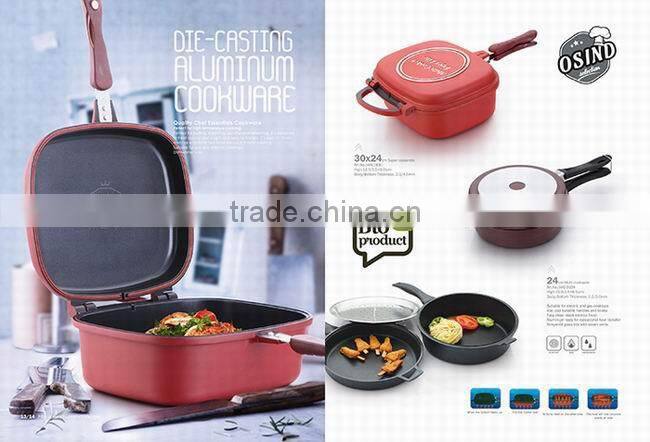 30cm demountable DOUBLE FRY PAN with non stick coating