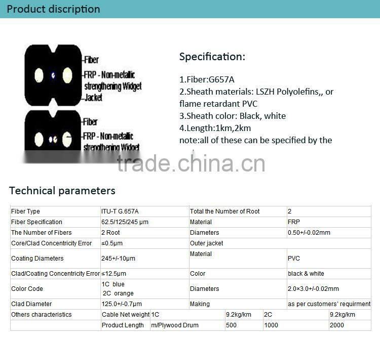 FRP strength member GJXFV drop fiber optic cable
