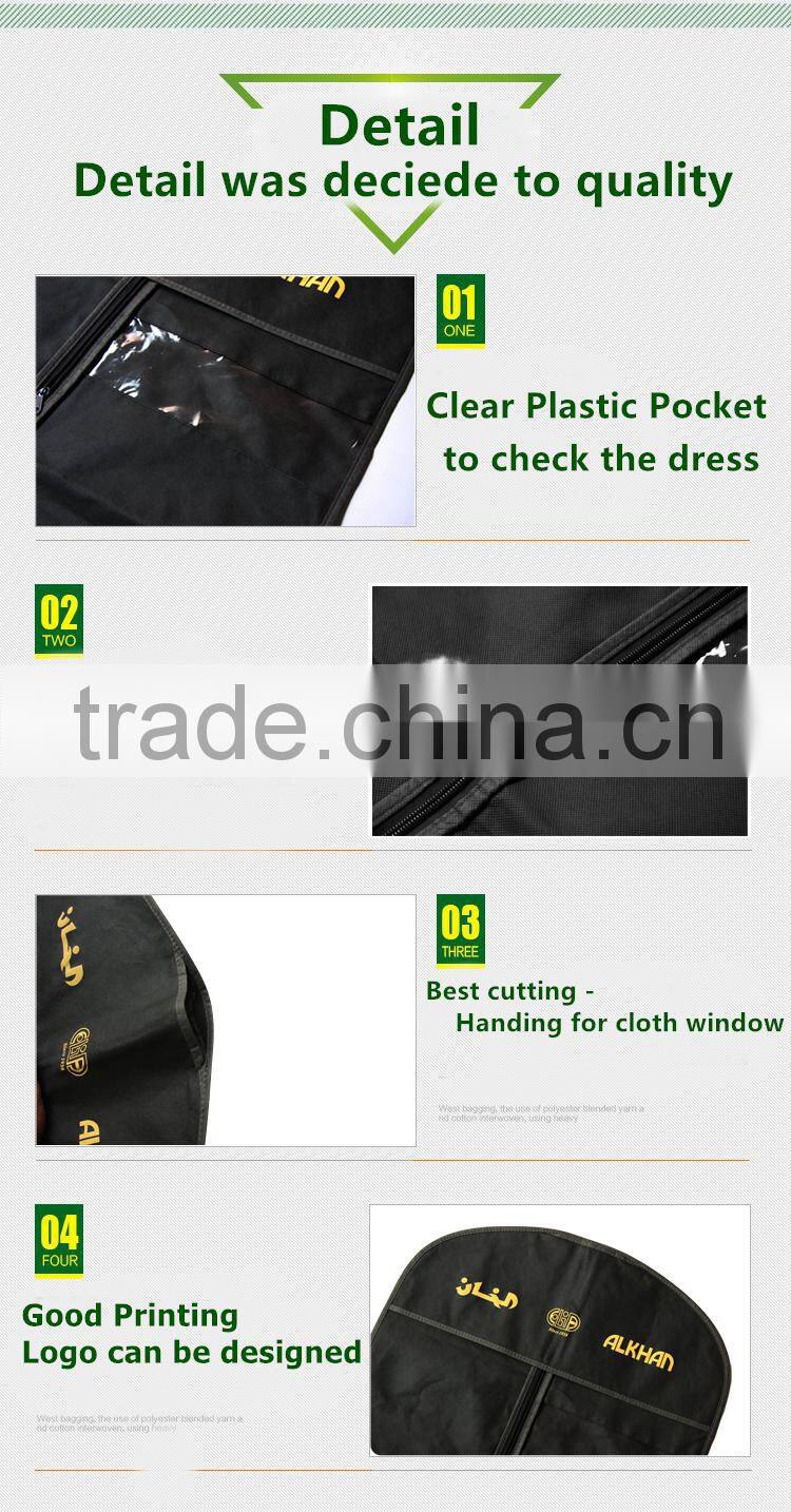 Zipper Suit Garment Bag Cover / Non Woven Material Garment Bag Cover