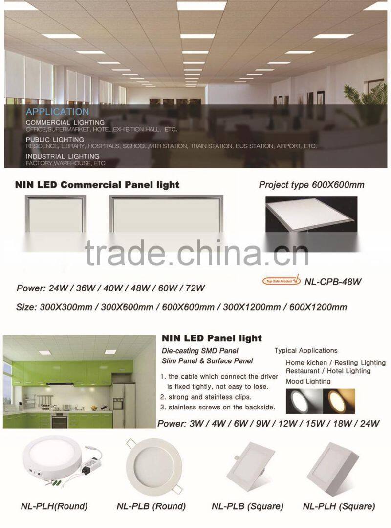 slim panel light 6w square