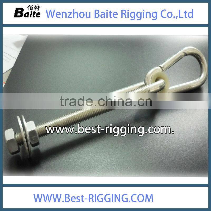 Swing hook with bolt with nut and plastic washer in carbiner rigging hardware china factory