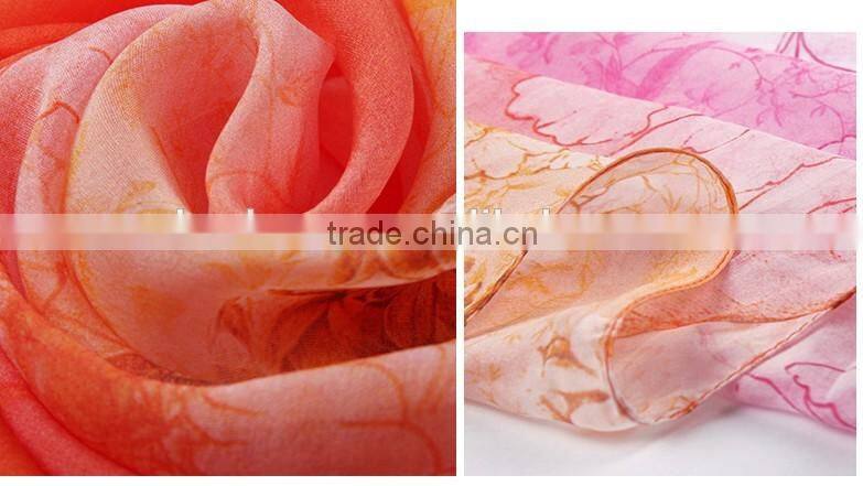 factory OEM New Fashion Accessories Female digital printed silk scarf, 100%silk chiffon scarf shawl ,hangzhou silk scarf bandana
