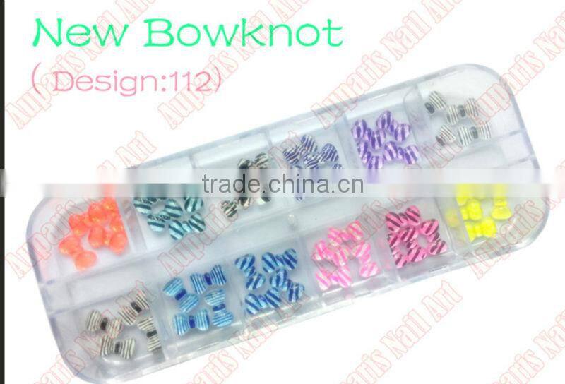 Nail Art 3D 10pcs/bag Mix Print Bow Decoration For Nails! DIY Hot, 120 colors