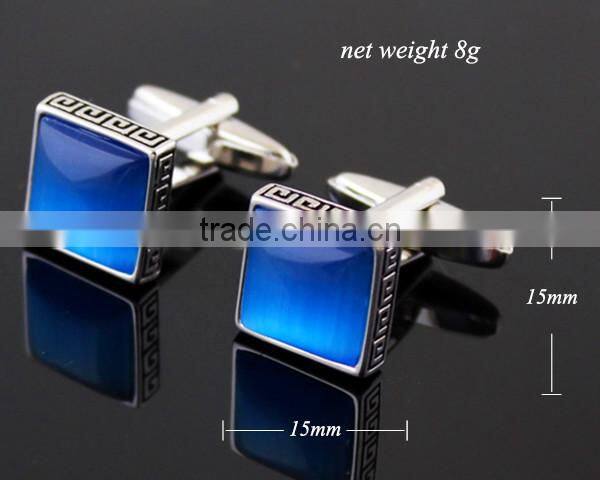 Blue Crystal Cuff Links