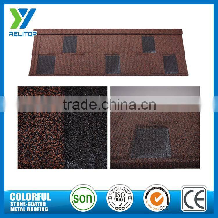 Shingles type roofing sheet China wholesaler of sturdy and durable colored stone coated metal roof tiles