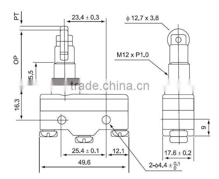 CNTD Top Quality 1NO1NC Panel Mount Roller Plunger Mini Micro Switch 5A 250V (CM-1309)