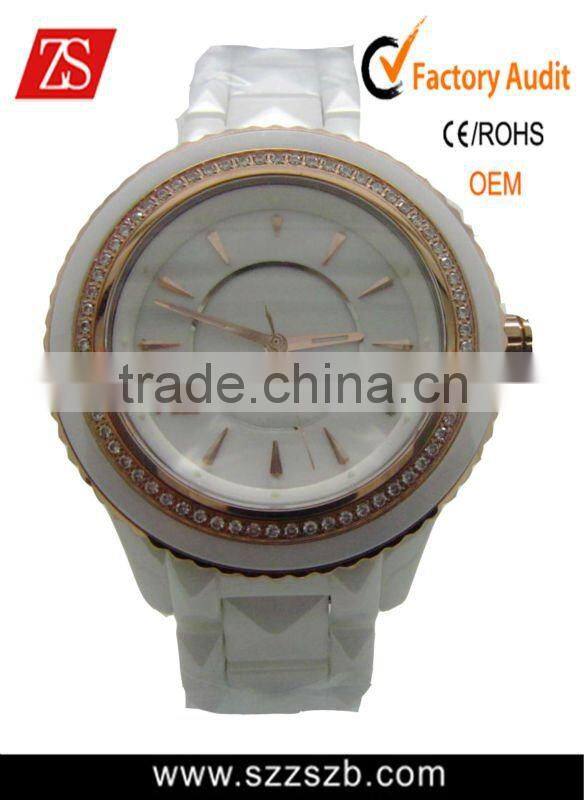 2012 white thick ceramic top grade fashion watch