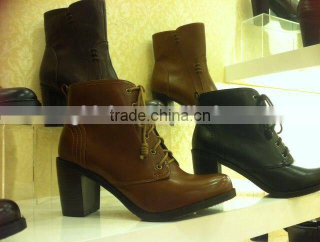 2014 fashion ladies ankle boots ladies low heel dress boots pu leather boots