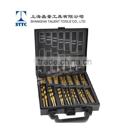 Professional grade drill bit,99PCS Twist Drill bit Set, Titanium Coated drill bit,Metal Box