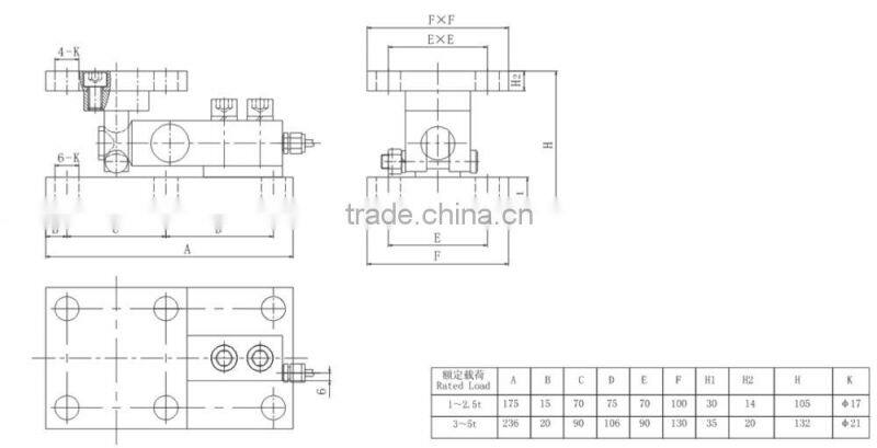 China stainless steel compression loadcell sensor module
