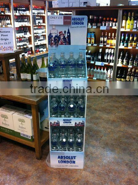 Whisky Cardboard Display Stands Water Bottle Display Rack