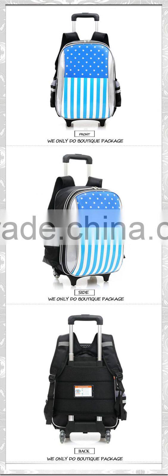 Custom luggage trolley school book bags