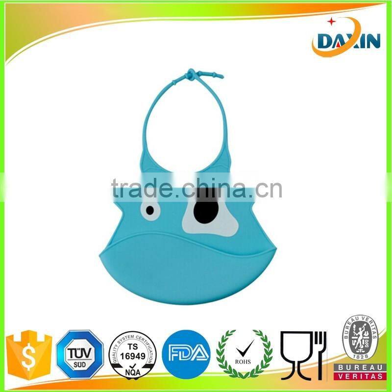Low MOQ FDA Waterproof Infant Feeding Soft Silicone Baby Bibs