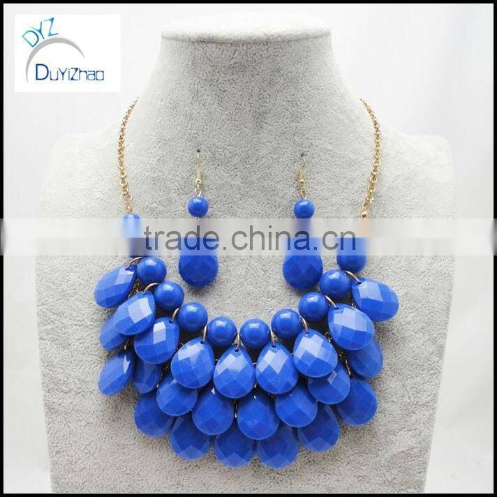 promotion Flower Bubble Bib Choker Statement Necklace