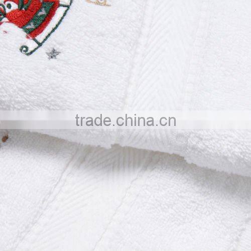 100% cotton Christmas Santa on the Go Holiday Embroidery Hand Towel