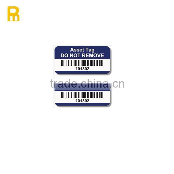 2014 hot sell barcode Asset lables id labels