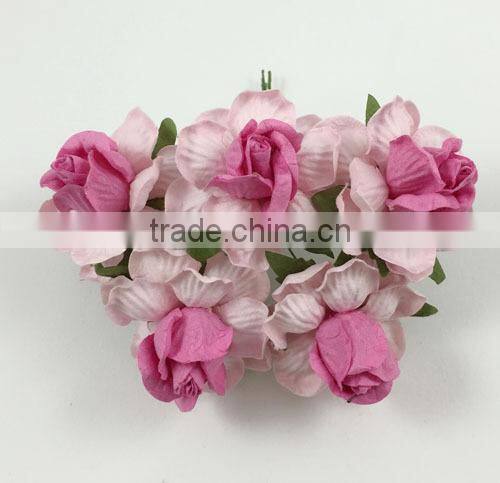 2 Tone Pink , large Handmade Mulberry Paper Flower, Wedding Party, Scrap-booking Crafts