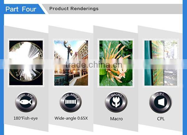 Wholesale mobile phone camera lens 4 in 1 fish eye lens, Macro,wide angle,CPL