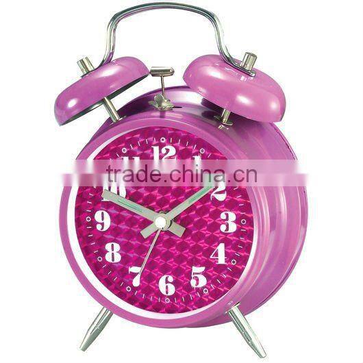 Metal case mechanical alarm clock in 4 inches size
