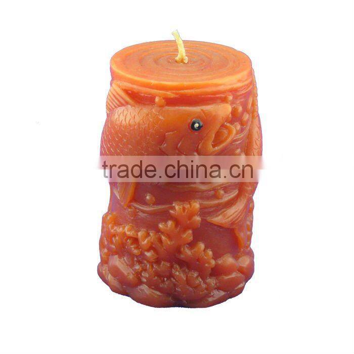 Christmas tree style pillar candle with vanilla scent