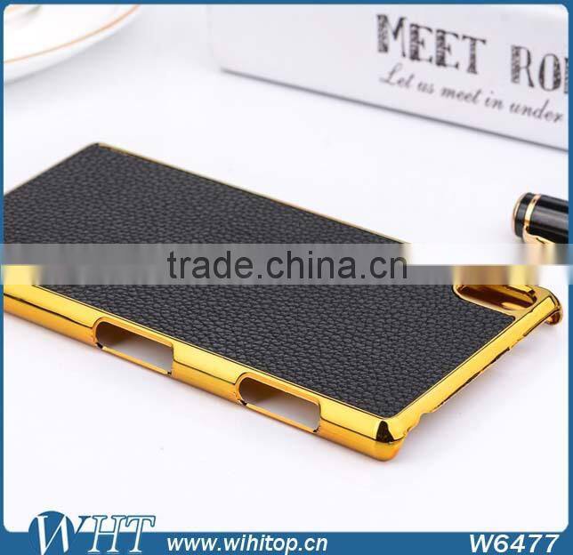 Alibaba Express Hot Sale PC Back Cover for Sony Z3 Case, Chrome Leather Case for Xperia Z3
