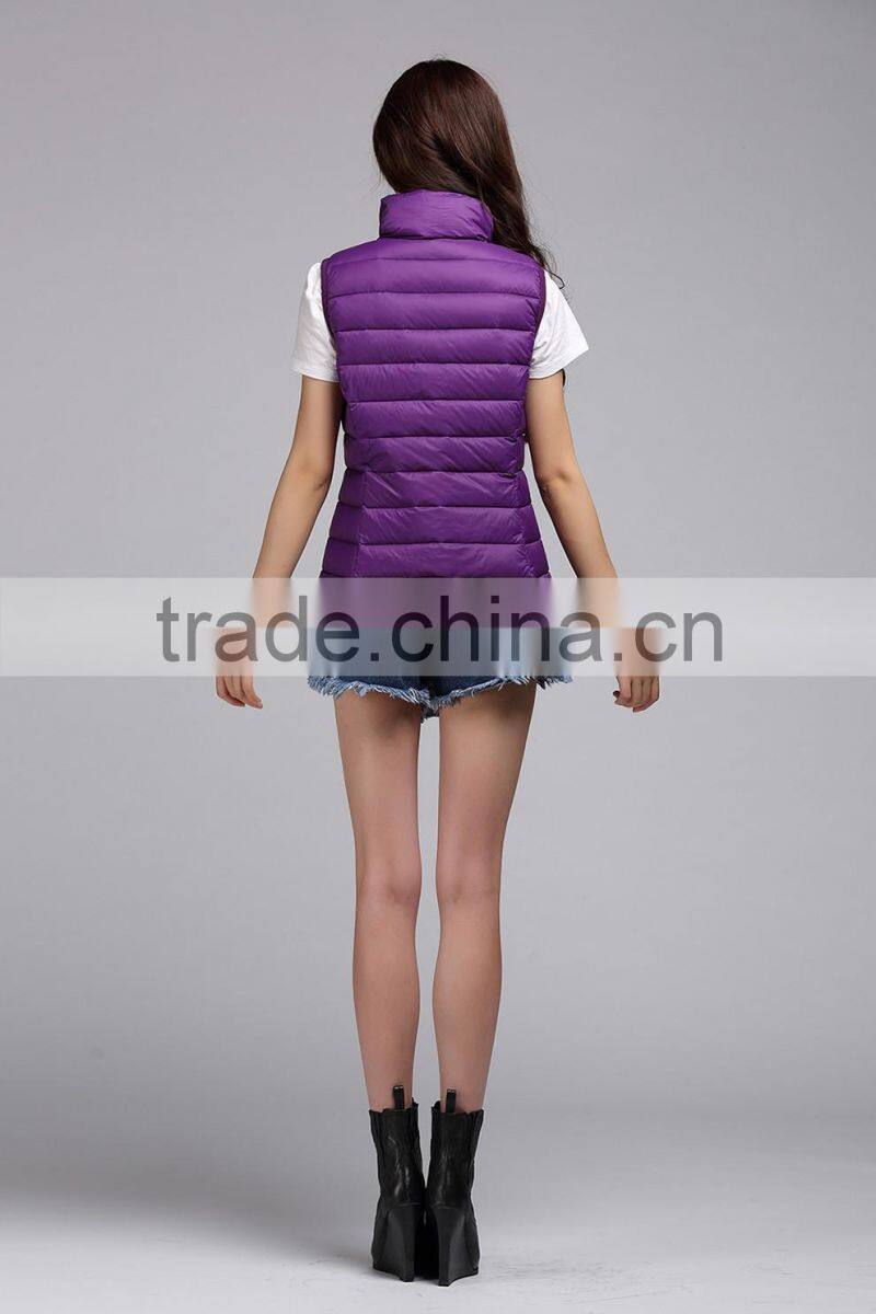Hot selling down bodybuilding ladies vest for winter