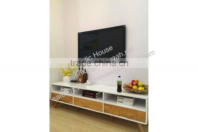 Best sell!! Scandinavian style, white paint carcass, oak drawer front, Swedish design TV stand