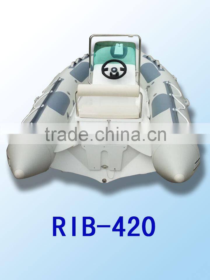 RIB420 boat with CE inflatable boat with rigid floor