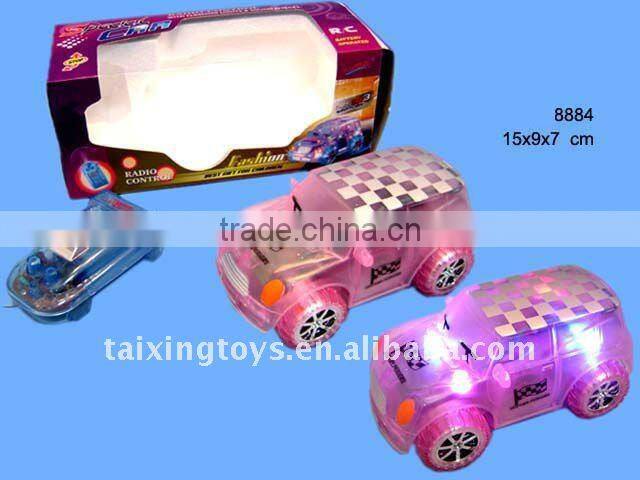 RC transparent car with light and music