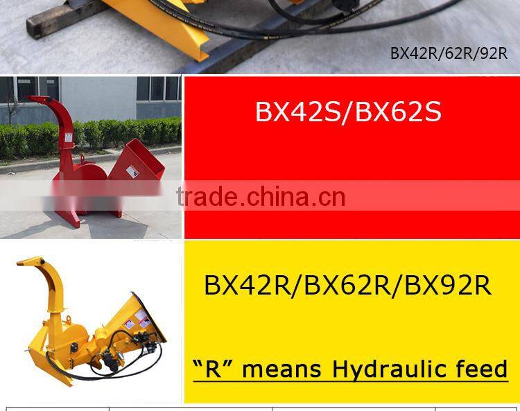 PTO Driven wood chipper shredder with self feed system