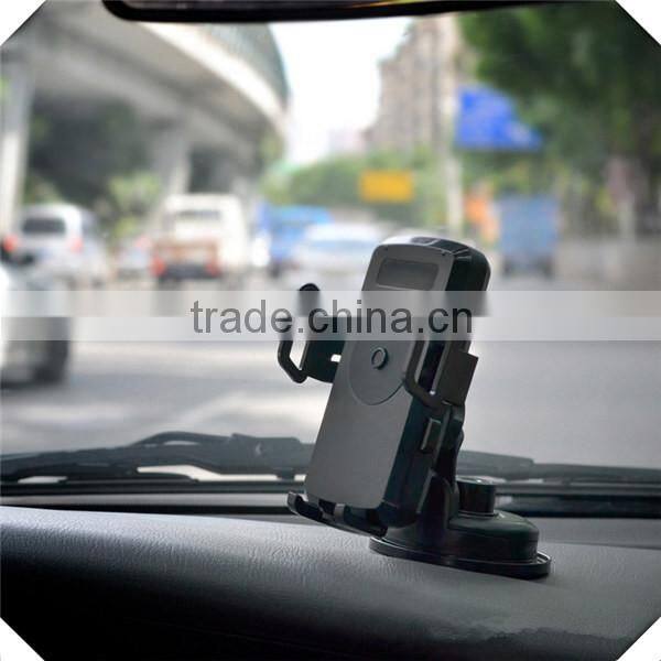 New products with holder stand 360 degree rotation mobile phone qi wireless car charger