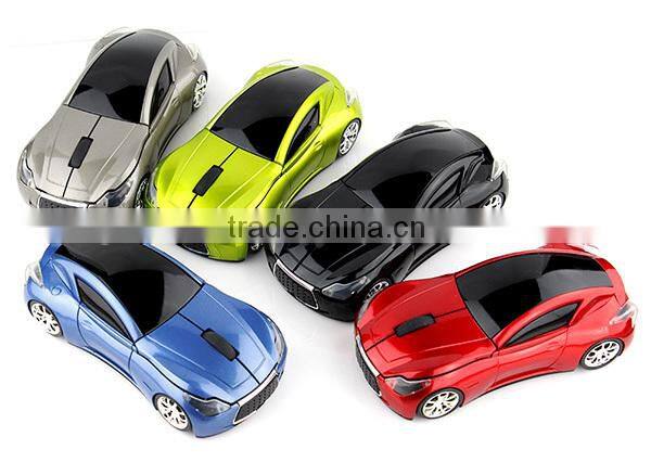mini wireless car mouse with blue headlight