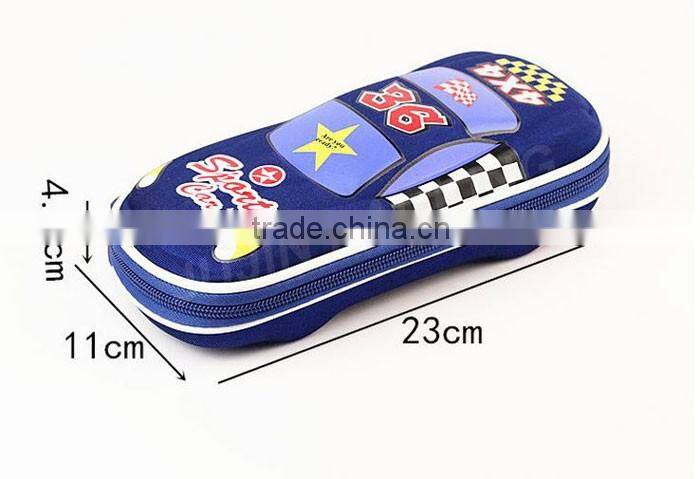 Assorted color cute car shape eva pencil case with zipper