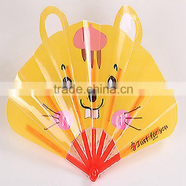 Plastic cartoon fans folding kid plastic hand fan customized printing fans