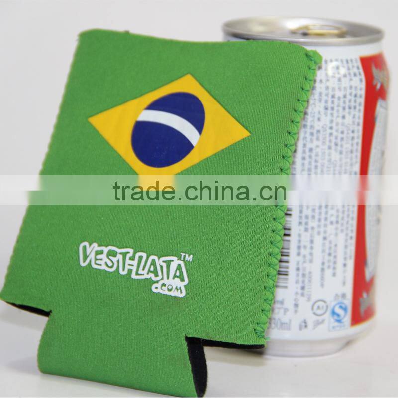 3mm neoprene beer can cooler with bottom collapsible can coolie