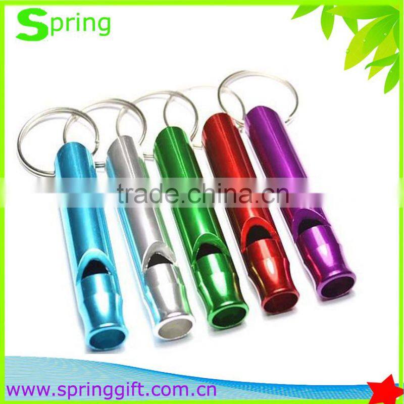 aluminium metal whistle with key ring/ourdoor whistle/ aluminium whistle with keychain