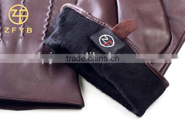 Touch-screen leather gloves for man