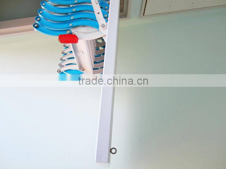 Indoor duplex staircase folding attic ladders, steel retractable stairs