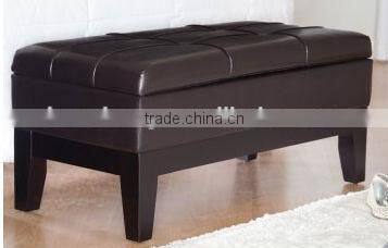 Decorative bonded leather storage long bench OT -779