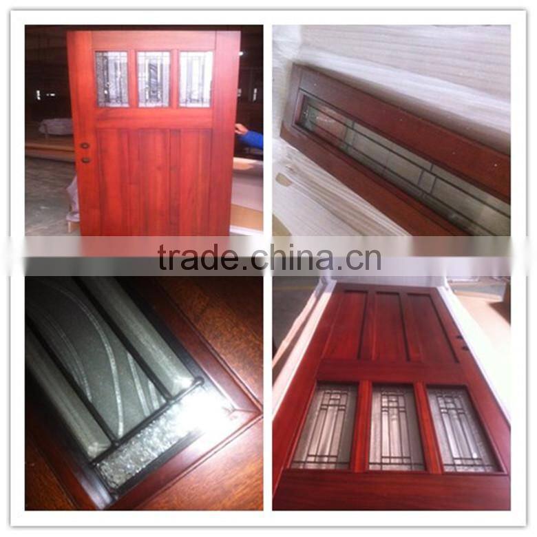 American style mahogany solid wood entrance door for villa