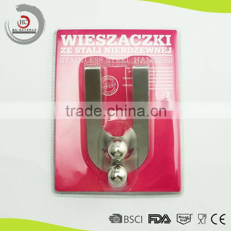 U shape stainless steel door hook bag hanger over the door hanging hook HC-SH26