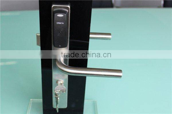 Europe standard stainless steel electronic locks for hotel using(software,encoder,card,power saver switch)
